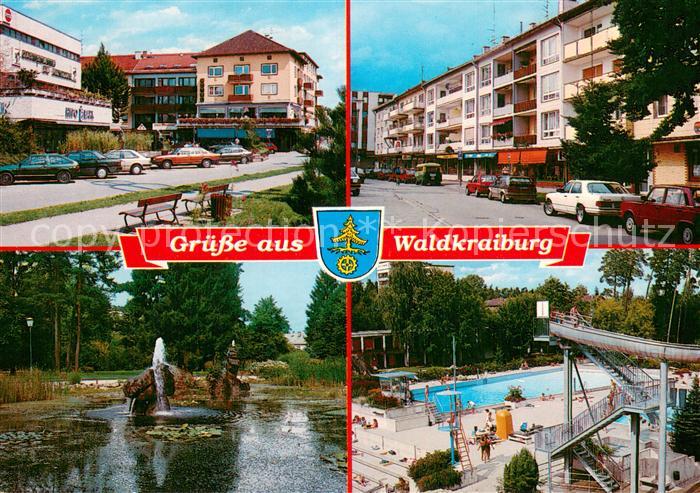Waldkraiburg Strassenpartien Park Teich Freibad