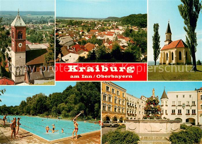 Kraiburg Inn Kirchen Panorama Freibad Brunnen