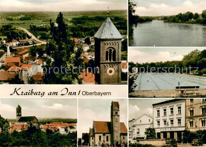 Kraiburg Inn Panorama Innpartie Freibad Kirchen Hotel