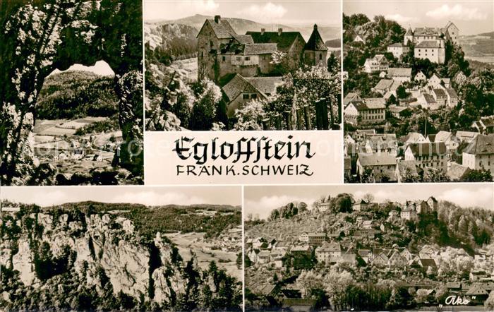 Egloffstein Teilansichten Burg Landschaftspanorama Felsen