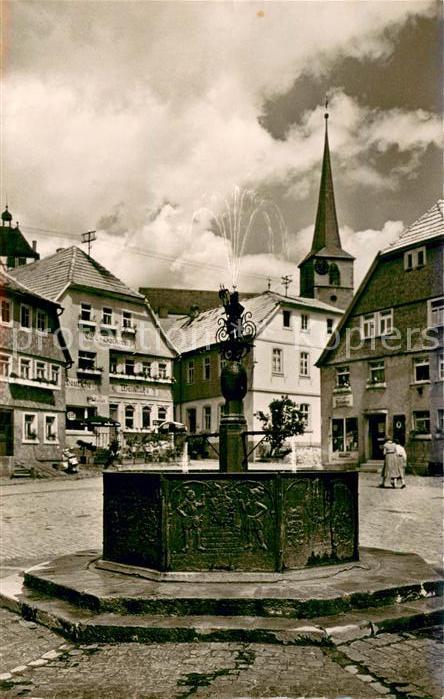 Bischofsheim Rhoen Marktplatz Brunnen Kirchturm Altdeutsche Weinstube Cafe Kelle
