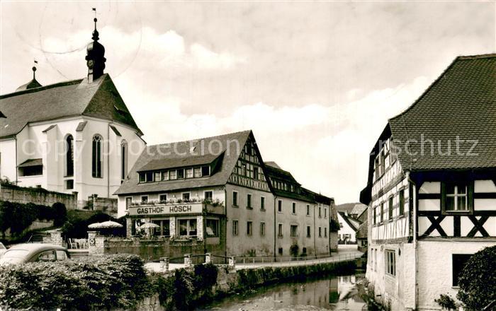 Heiligenstadt Oberfranken Gasthof Hoesch Kirche Partie am Bach