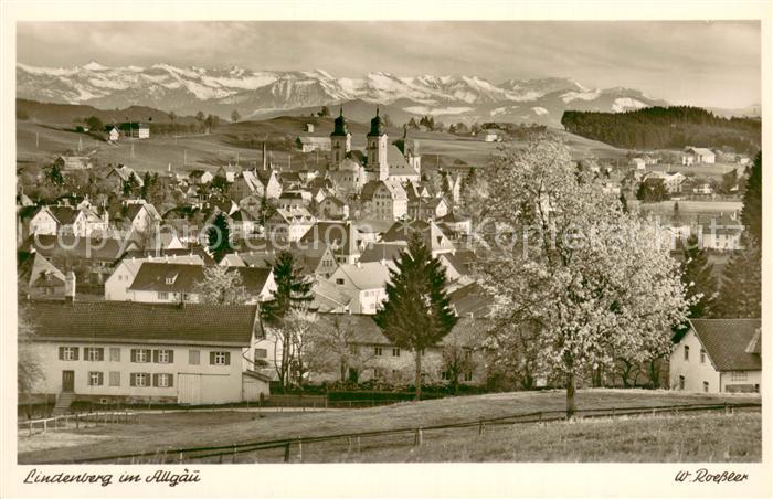 Lindenberg Allgaeu Gesamtansicht mit Alpenpanorama