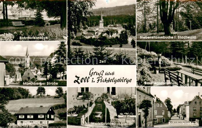 Zell Fichtelgebirge Bahnhofsanlage Strassenpartien Kapelle Siebenstammbuche Stad