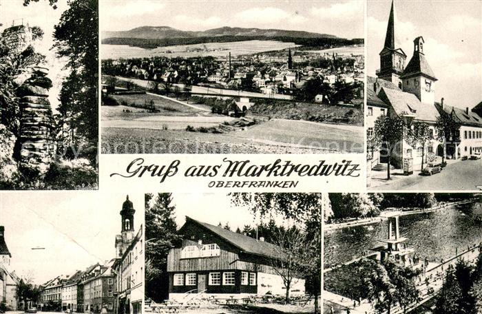 Marktredwitz Gesamtansicht Ortszentrum Kirche Freibad Felsen