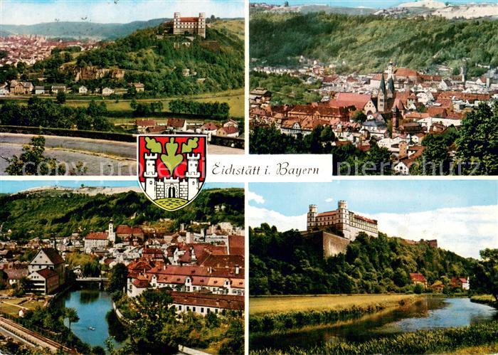 Eichstaett Oberbayern Stadtpanorama Williboldsburg Partie an der Altmuehl