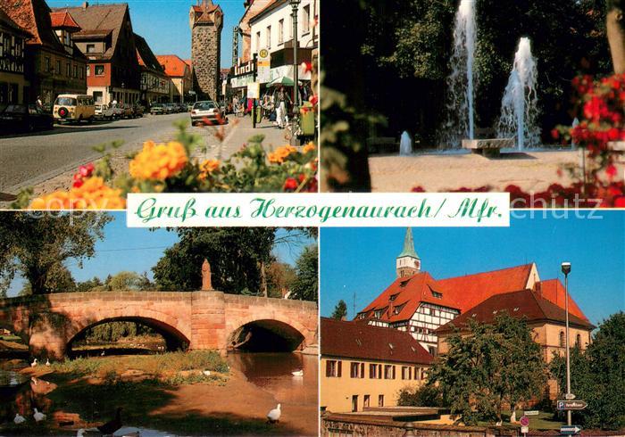 Herzogenaurach Motive Innenstadt Turm Springbrunnen Bruecke