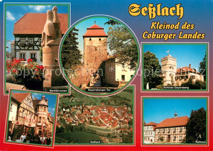 Sesslach Marktbrunnen Geyersberger Tor Schloss Geyersberg Rathaus Innenstadt