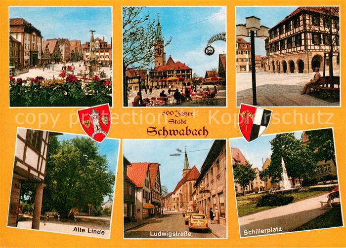 Schwabach 600 Jahre Marktplatz Alte Linde Ludwigstrasse Schillerplatz