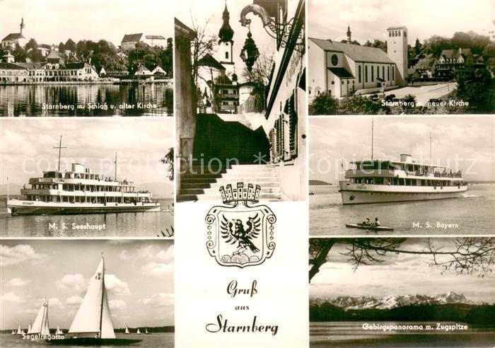 Starnberg Starnbergersee Bayern Schloss Kirche MS Seeshaupt MS Bayern Faehren Se