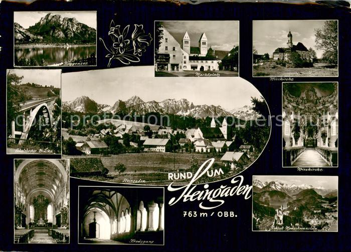 Steingaden Oberbayern Forggensee Alpen Marktplatz Kirche Schloss Neuschwanstein