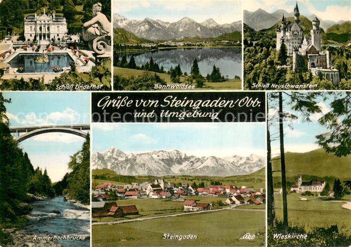 Steingaden Oberbayern und Umgebung Schloss Linderhof Ammerhochbruecke Schloss Ne