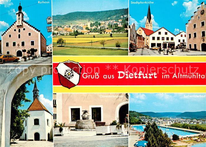 Dietfurt Altmuehl Panroama Rathaus Kirche Franziskanerkloster Chinesenbrunnen Fr