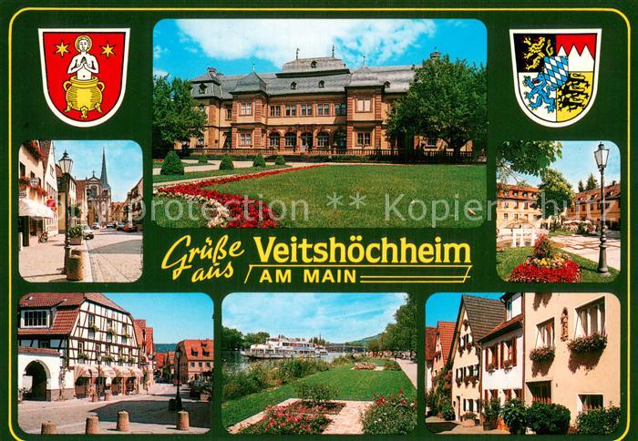 Veitshoechheim Motive Innenstadt Uferpromenade am Main Fahrgastschiff Schloss Wa