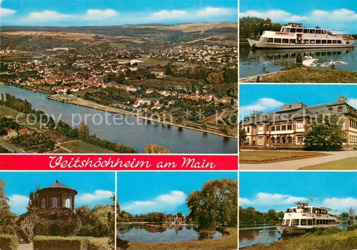 Veitshoechheim Luftbild Fahrgastschiff Mainufer Pavillon