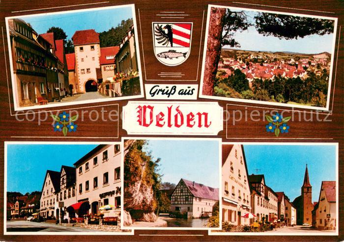 Velden Mittelfranken Motive Innenstadt Stadttor Kirche Panorama Wappen