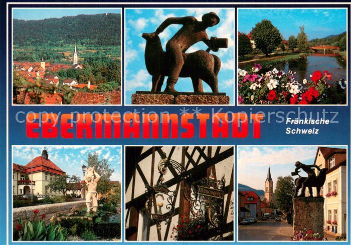 Ebermannstadt Stadtpanorama Motive Innenstadt Denkmal Partie an den Wiesent