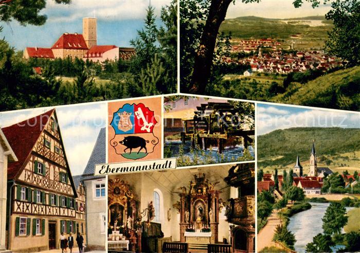 Ebermannstadt Burg Feuerstein Stadtpanorama Schoepfrad an der Wiesent Fachwerkha