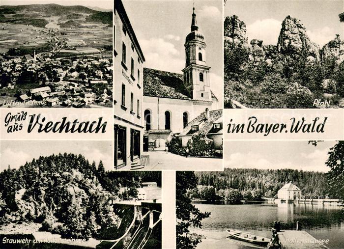 Viechtach Bayerischer Wald Luftaufnahme Kirche Stauwehr Hoellensteinsee Pfahl Fe