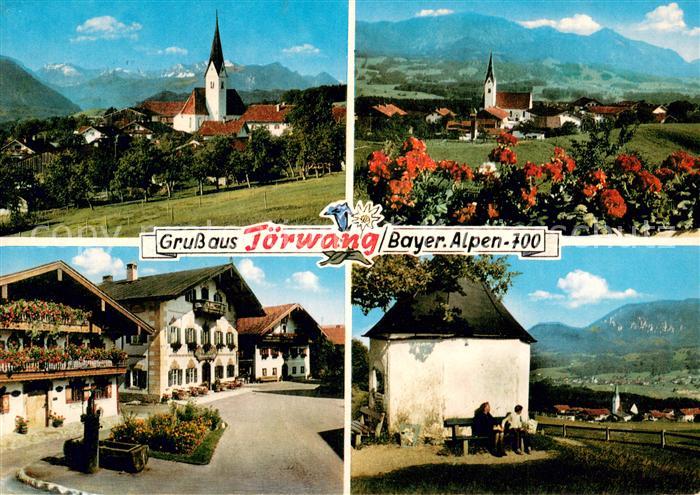 Toerwang Ortsansicht mit Kirche Alpenblick Zentrum