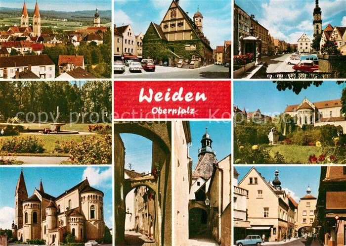 Weiden Oberpfalz Stadtpanorama Rathaus Marktplatz Kirche Altstadt