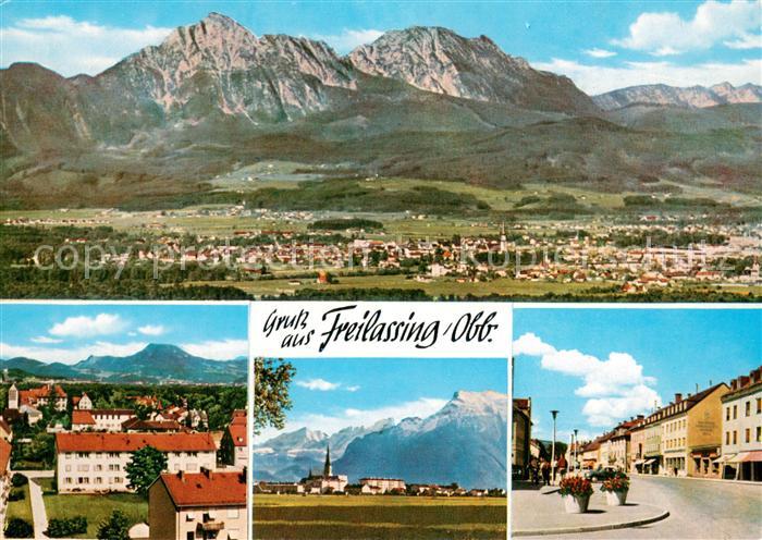 Freilassing Gesamtansicht mit Alpenpanorama Fliegeraufnahme Innenstadt