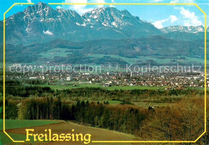 Freilassing Gesamtansicht mit Staufen und Zwiesel Chiemgauer Alpen