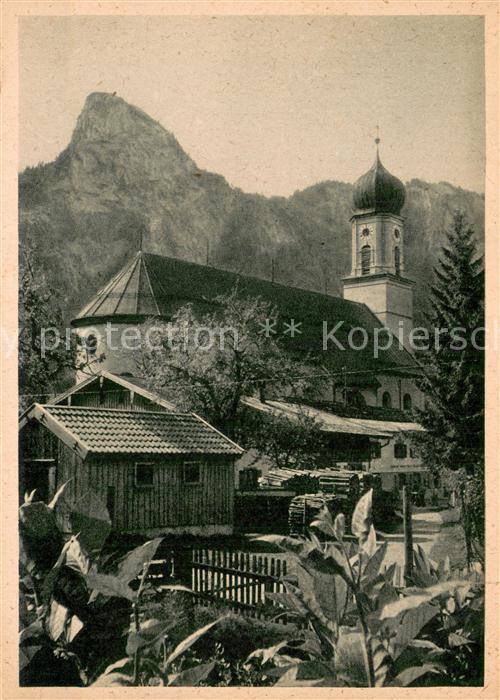 OBERAMMERGAU Bayern Kirche mit Kofel