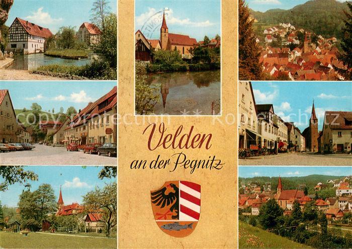 Velden Mittelfranken Partie an der Pegnitz Kirche Hauptstrasse Innenstadt Wappen