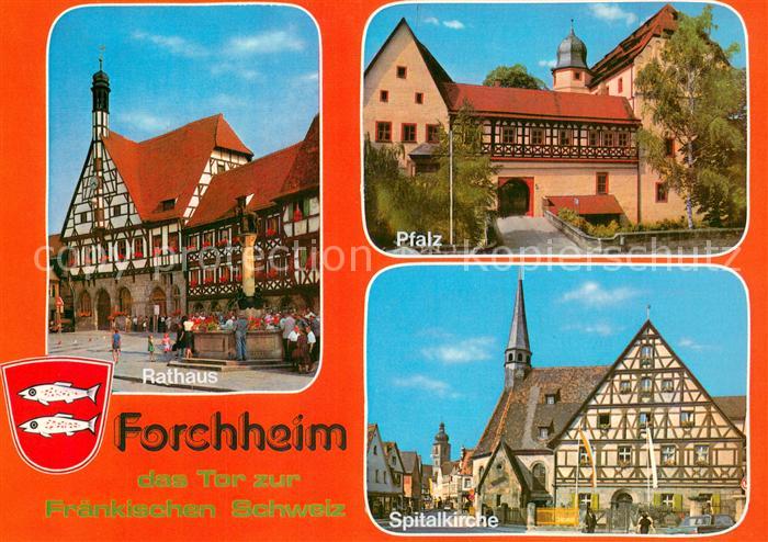 Forchheim Oberfranken Rathaus Pfalz Spitalkirche Fachwerk