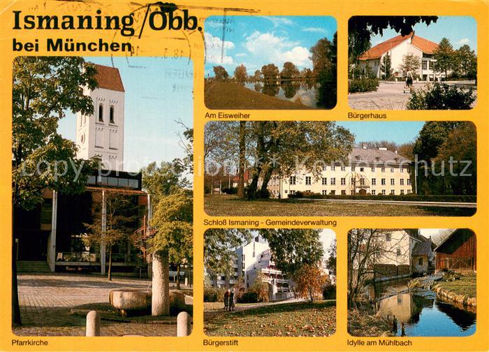 Ismaning Kirche Eisweiher Buergerhaus Schloss Gemeindeverwaltung Buergerstift Id