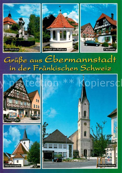 Ebermannstadt Am Rathaus Pavillon Fachwerk Hauptstrasse Marienkapelle Stadtpfarr