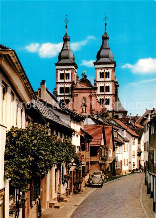 Amorbach Miltenberg Abteigasse mit Blick zur Abteikirche