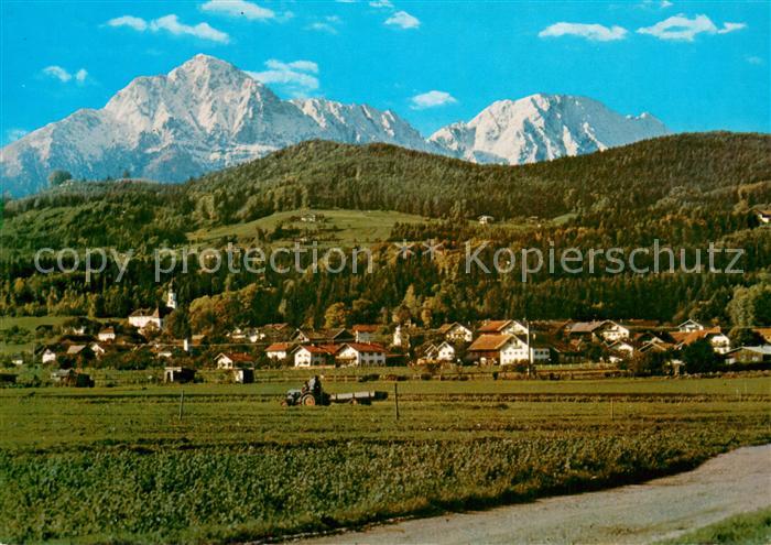 Ainring Gesamtansicht Blick zu Staufen und Zwiesel Alpen