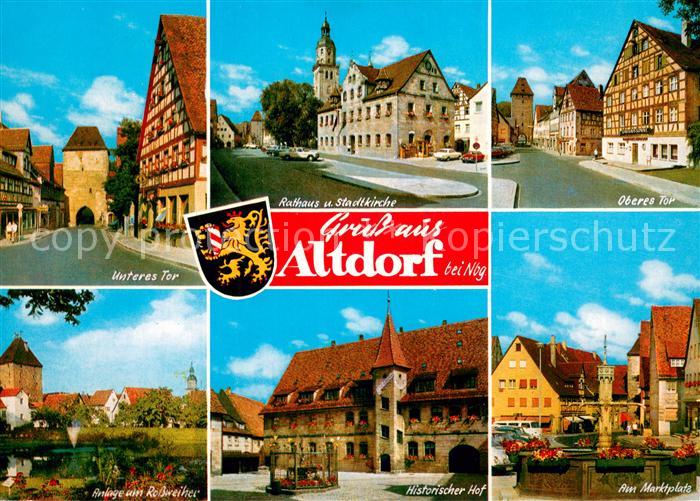 Altdorf Nuernberg Stadttore Rathaus Kirche Parkanlagen Rossweiher Historischer H