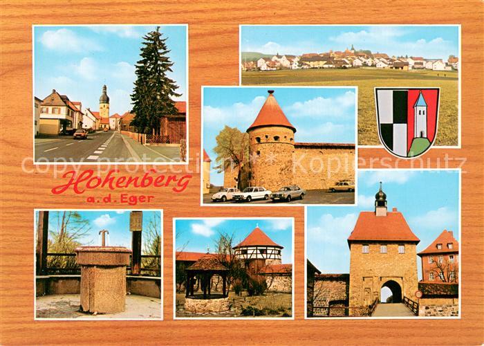 Hohenberg Eger Stadtansichten Stadtmauer Stadttor Wappen