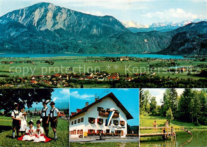 Grossweil Panorama mit Schlehdorf am Kochelsee Jochberg Karwendelgebirge Walchen
