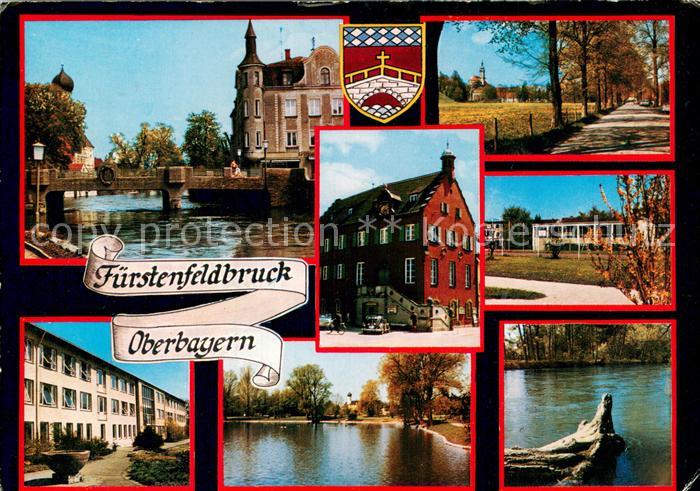 Fuerstenfeldbruck Motive Innenstadt Bruecke Parkanlagen Rathaus Partie am Wasser