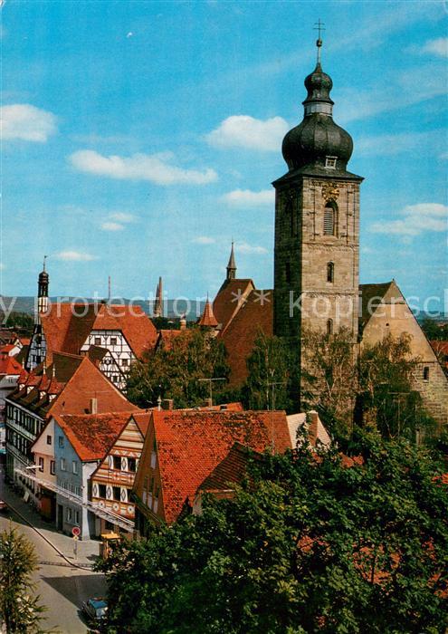 Forchheim Oberfranken Blick auf St. Martin Kirche und 1000jaehrige Stadt