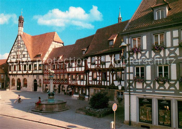 Forchheim Oberfranken Stadtzentrum Brunnen Altstadt Fachwerkhaeuser