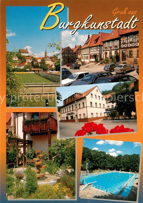 Burgkunstadt Ortsmotive Sportplatz Brunnen Freibad Hotel Gasthof Drei Kronen