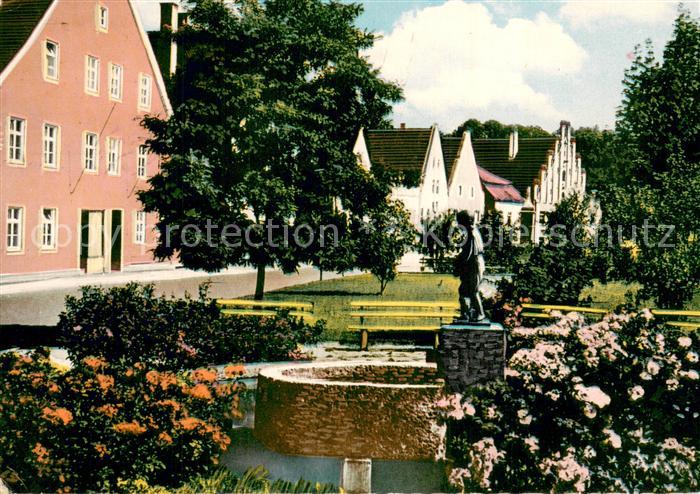 Dingolfing Obere Stadt Parkanlagen Brunnen Statue