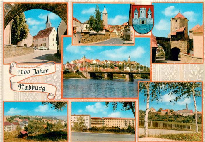 Nabburg 1000jaehrige Stadt Ortsmotive Kirche Stadtmauer Turm Bruecke Partie am F