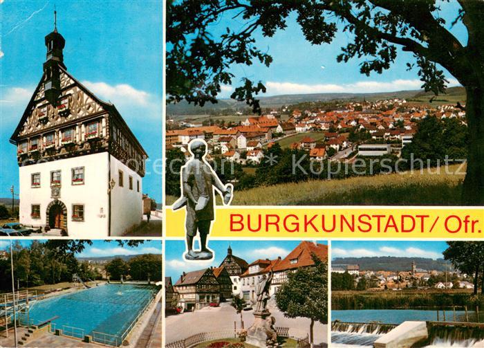 Burgkunstadt Panorama Ortszentrum Denkmal Freibad Historisches Gebaeude Wehr