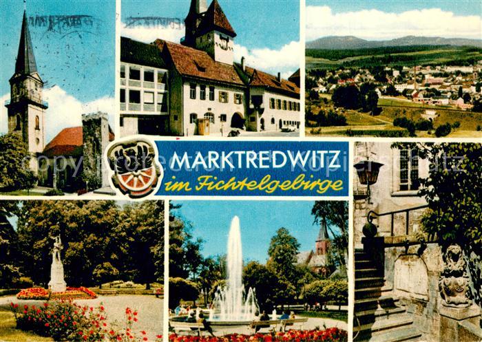 Marktredwitz Teilansichten Kirche Parkanlagen Fontaene Denkmal