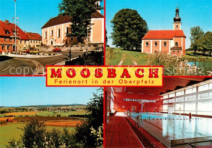 Moosbach Vohenstrauss Ortszentrum Kirche Landschaftspanorama Hallenbad