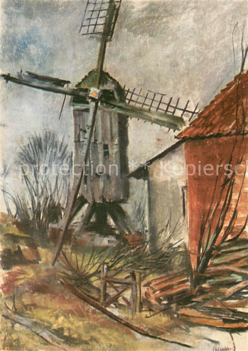 Muenster Westfalen Rettung einer Bockwindmuehle Kuenstlerkarte