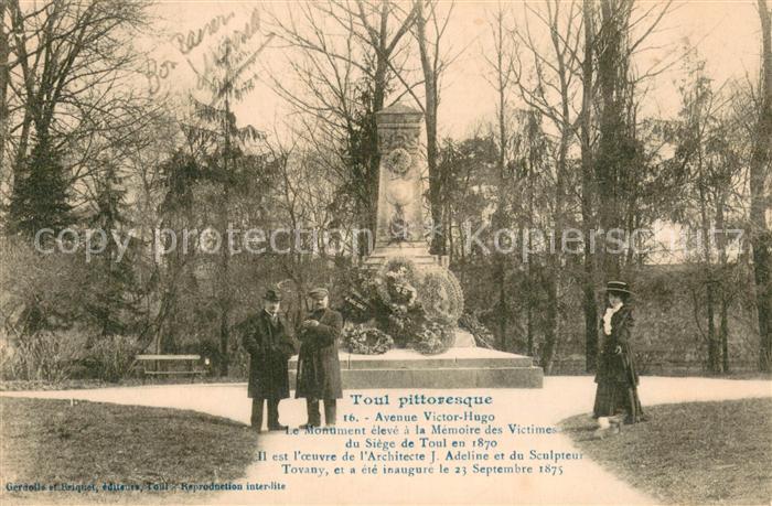 Toul 54 Avenue Victor Hugo Le Monument eleve a la Memoire des Victimes du Siege