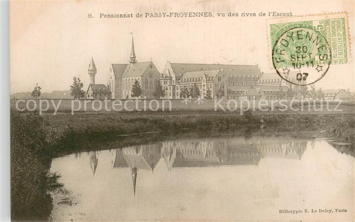 Passy-Froyennes Belgium Pensionnat de Passy Froyennes vu des rives de l'Escaut