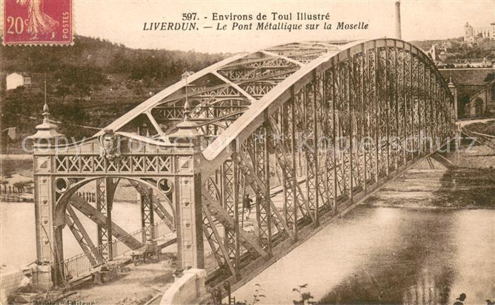 Liverdun 54 Le Pont Metallique sur la Moselle